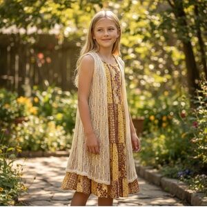 2 Piece Dress and Duster with an attached Necklace Size 16 NWT